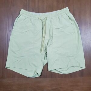Lululemon Bowline Shorts Mens Large Ripstop Yellow Pull On 8" Inseam Athletic